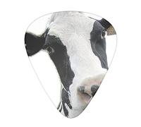 Animal Funny Cow Head Black White Il plettro per chitarra, per chitarre acustiche, elettriche, basso - tocco naturale, confezione da 12, multicolore.