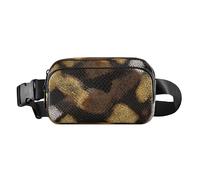 Animal Golden Python Fur Print Fashion Crossbody Bag Marsupio per le donne e gli uomini piccoli con cinghia regolabile per il viaggio corsa escursionismo bolsa para hombre de cintura