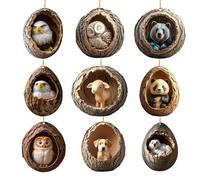 Animal Holiday Ornament, Flat Hanging Decoration, Wildlife Acrylic Design, Festive Detailing, Seasonal Charm for Tree, Car Mirror, Backpack, Window, Wall, Party, Indoor Outdoor Display