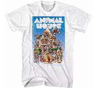 Animal House Vintage Movie Poster Mens T Shirt Belushi Fraternity College Comedy White M