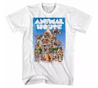 Animal House Vintage Movie Poster Mens T Shirt Belushi Fraternity College Comedy White M