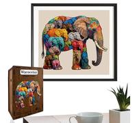 Animal Jigsaw Puzzles, Elephant Wooden Game, 218 Pieces Puzzle with Challenging Design, Shaped Puzzle Set, Brain Teaser with Artistic Detail, Family Game for Home and Offices