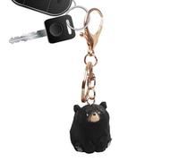 Animal Keychains - Carved Bear Keychain | Wooden Bear Keychain | Carved Bear Keychain Keyring Clip Charm, Bear Keychain Toys Scuola Bag Backpack Pendant For Kid Girls Women, Nero , Se référer au