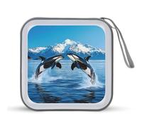 Animal Orcas Iceberg CD Case Holder Portable 40 Capacità DVD Wallet Storage Organizer per Auto Viaggi
