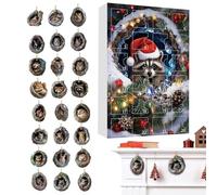 Animal Ornament Advent - Advent Animal Calendar 2025 | 2D Acrylic 24 Days Christmas Charm Calendar Tree Hole Decor | Cute Animals Festive Pendant for Party Front Door Car Rearview Mirror Porch