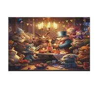 Animal Party Puzzle Games for Adults E Bambini - for Creativity And Mindfulness - Challenging Jigsaw Puzzles 1000 Pezzi for Family (75×50cm)