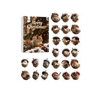 Animal Pendant Countdown Calendar - 24-Day Flat Acrylic s | Reusable with Animal Pendant, Set for Family Friends Adults Teens Kids Christmas Tree Window Wall Door Mantel Holiday Decor