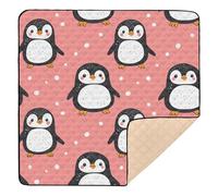 Animal Penguin Simple Line Cartoon Style Grande Robusto Pieghevole Baby Play Mat per Pavimento Portatile Pieghevole Baby Crawling Mat per il Bambino Del Bambino Neonato, 50 '' x 50''gimnasio de