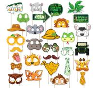 Animal Photo Booth Puntelli Divertente Foresta Animale Tema Foto Puntelli, safari giungla decorazione per ragazze animali selvatici forestali tema festa safari zoo animali decorazione festa