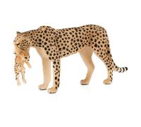 ANIMAL PLANET Wildlife & Woodland Female Cheetah with Cub Toy Figure, Tan/Black