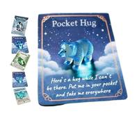 Animal Pocket Hug Gifts, Resin Animals Token with Mini Pocket Hug Greeting Cards, Bulk Little Emotional Support for Christmas Anniversary Valentines Birthday (bear)