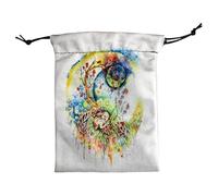 Animal Print Tarot Card Bag - Soft Velvet Drawstring Pouch for Crystals, Dice, Jewelry, Keepsake Items | Double-Sided Gift Sack, Lightweight Storage Bag for Travel, Tarot Decks, Coins, Mini Asentials