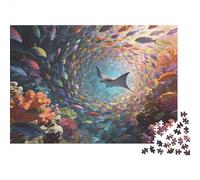 Animal Puzzle 1000 Pezzi Carta Spessa Dettagliato Per Adultidifficil Non Tossico Underwater Animals Collezion Regalo 70x50cm/1000pcs