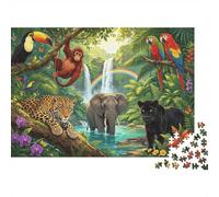 Animal Puzzle Rainforest Animals Puzzles 1000 Pezzis Materiale Riciclato Whimsical Jungle Puzzle Per Adulti Developing Boy & Girl‘s Intelligence Parent Child Game Attività 38x26cm/1000 pezzis