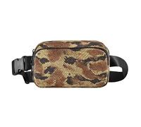 Animal Python Fur Print Brown Elegante marsupio per donna d'affari Grande capacità con cinturino regolabile per allenamento corsa escursionismo mochilas para hombres de cintura