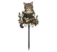 Animal Reading Garden Stake Iron - Fairy Yard Decoration