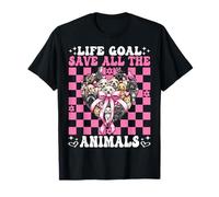 Animal Rescue Cane Gatto Adotta Ragazza Life Goal Save all Animals Maglietta