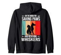 Animal Rescue Quote Saving Pets in Vintage Style Felpa con Cappuccio