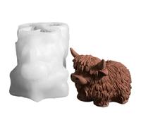 Animal Resin Molds, Food-Grade Highland Cows Silicone Mold, Highlands Cow Molds, Figurine Cake Gummy Jelly Wax Candy Soap Candle Mould for Craft Baking, 2.64x3.35x2.6 inches