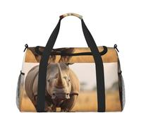 Animal rhino2 stampa bagaglio a mano per donne uomini spalla Weekender borsa a tracolla per yoga viaggio must have, nero, Taglia unica