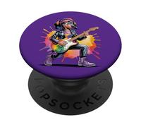 Animal Rockband Leader - Bassotto sta suonando una chitarra 1 PopSockets PopGrip Adesivo