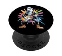 Animal Rockband Leader - Cokatoo sta suonando una chitarra 1 PopSockets PopGrip Adesivo