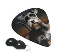 Animal Schnauzer Dog Plettri per chitarra, 6 plettri per chitarra, stampa su entrambi i lati, per chitarra acustica, basso, ukulele, chitarra elettrica (0,46 mm, 0,71 mm, 0,96 mm)