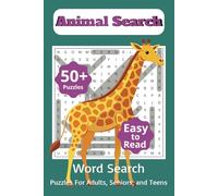 Animal Search Puzzle Book: Word Searches with Easy to Read Print about Wildlife, Pets, and More | 6x9 inches, 110 pages | 50+ Puzzle … Gift for Vacation, Holidays, and Free Time