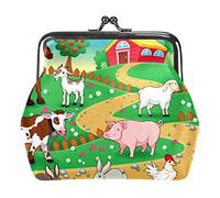 Animal Selfie Farm Portamonete in pelle PU da donna Mini portamonete con fibbia per ragazze
