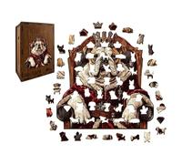 Animal Shape Puzzle Toy, Dog Theme Jigsaw Board, Creative Mind Challenge Game Kit, Premium Wooden Brain Teaser Set, Decorative Artistic Style Design for Office Travel Relax Use