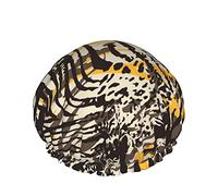 Animal Skin Leopard Cuffia da a impermeabile riutilizzabile da bagno elastica per donna, Cappucci per ragazze Spa Uso domestico, Hotel e parrucchiere