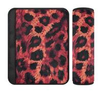 Animal Skin Leopard Red Black 2 Pack cintura di sicurezza cuscino rilascio stress al collo e spalle per zaino forro para cinturon de seguridad