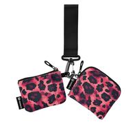Animal Skin Leopard Red Black Organizzatori di denaro delle donne Mini Fashion Card Money Holder con portachiavi per Lady 2 Pack Portafoglio para tarjetas