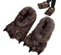 Animal Slippers, Warm Soft Non-Slip Paw Slippers, Cute Furry Feet Paws for Men Halloween Animal Cosplay Theme Party, EU 42-43