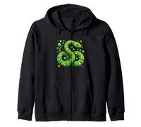 Animal Snake Irish Lucky Green Trifoglio Trifoglio Patricks Day Felpa con Cappuccio