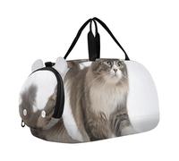 Animal Sniffs Rose Girls Duffle Bags Travel Tote Weekend Duffel Pernottamento Ragazzi Carry on Duffel Sport Dance Bag, Ragdoll gatto carino, classico