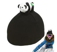 Animal Snow Casco da sci Cover, Panda Knitted Hat, decorazione per casco da snowboard, copertura per casco da sci, casco da sci, cappello lavorato a maglia, panda sci, accessory, copertura invernale