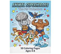 Animal Superheroes coloring for kids ages 4-8
