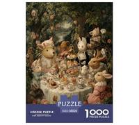Animal Tea Party Jigsaw Puzzle Impossible 1000 Pezzi Interesting Decorazione Per La Casa. Rilassamento E Intelligence Per Adulti E Ragazzi Da 14 Anni 38x26cm/1000pcs