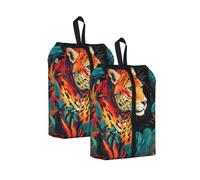 Animal Tiger - Borsa per scarpe da viaggio, resistente all'acqua, con manico con cerniera, custodia leggera per valigia e palestra, si ripiega piatta per l'imballaggio, Animale tigre, 22 x 12 x 42 cm