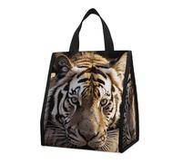 Animal Tiger - Borsa termica per il pranzo, per donne e uomini, riutilizzabile, grande, a prova di perdite, pieghevole, portatile, per lavoro, campeggio, picnic