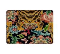 Animal Tiger Chinoiserie Stripe Colorful Metal Signs 25,4 x 35,5 cm Decorativo Sala da pranzo Soggiorno Caffè Bar Decorazioni da parete Targa in metallo tibetano Tigre Boho Chic Etnica Wall Art