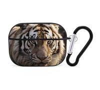 Animal Tiger Custodia per AirPod Pro, cover rigida antigraffio in policarbonato con portachiavi, accessorio per AirPod Pro 2°/1° custodia per donne e uomini, stile nero