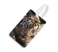 Animal Tiger - Etichette per bagagli con carta d'identità, etichette resistenti per borse da viaggio, impermeabili, per valigie, zaini e custodie da viaggio, stile bianco