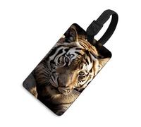 Animal Tiger - Etichette per bagagli con carta d'identità, resistenti etichette per borse da viaggio, impermeabili, per valigie, zaini e custodie da viaggio, stile nero