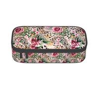 Animal Tiger Leopard Print Rose Flower Print Fashion Functional Pencil Case Comodo uso quotidiano Storage Makeup Toiletries