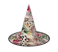 Animal Tiger Leopard Print Rose Flower Printing 2 Pack Halloween cappello morbido strega cappelli per carnevale mascherate tappi salvaspazio