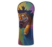 Animal Tigers Breaking Through The Wall Golf Cover Set Premium Pelle Impermeabile Headcover con Numero Tag per Driver/Fairway Wood/Hybrid