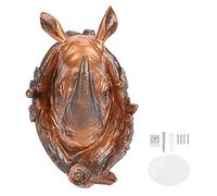 Animal Wall Hooks | Vintage Synthetic Coat Hanger for Jackets / Keys / Towels | Space Saving Home Decor with Strong Bearing Force | Antique Gold / Copper / Retro Colors (Rhino (anti-imitation bronze))