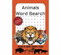 Animal Word Search Puzzle Book: About Mammals, Birds, and Reptiles, 50+ Puzzles... Gift for Vacations, Holidays, and Spare Time